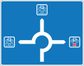 F21.4: Orientierungstafel für Kreisverkehre auf Radwegen