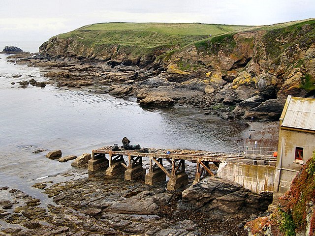 The disused lifeboat slipway, Polpeor Cove