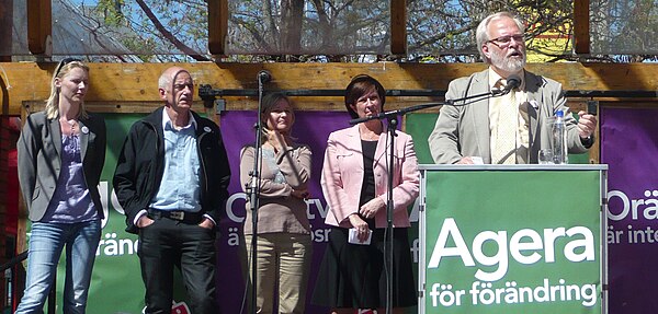 Mona Sahlin (second from the right) and the top Social Democratic Party candidates for the European Parliament elections in 2009.