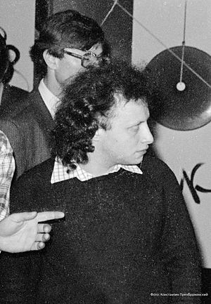 Александр Елин на «Рок-форуме», декабрь 1986 года, кафе «Метелица» (Москва), фото Константина Преображенского