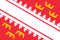 Le drapeau administratif fusionnant les armes de l'Alsace.