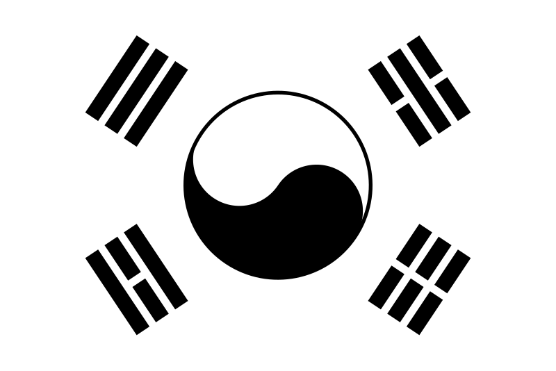 File:Flag of South Korea (black and white).svg