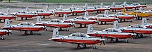 T-6B Texan II Flickr - Official U.S. Navy Imagery - T-6B Texan II training aircraft are staged on the tarmac..jpg