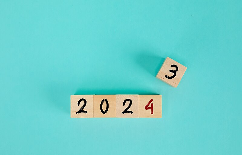 File:Flipping of 2023 to 2024 on wooden block cube for preparation new year change and start new business target strategy concept (53156933530).jpg