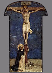 Saint Dominic adoring the Crucifixion