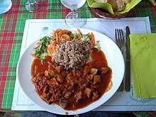 A fricassee dish prepared using conch Fricassee de lambi.jpg