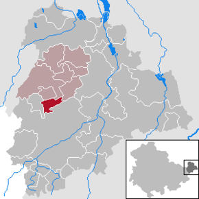 Poziția Göllnitz pe harta districtului Altenburger Land
