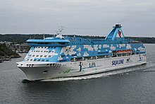 MS Galaxy was transferred from the fleet of Tallink to that of Silja Line in 2008. Galaxy Stockholm 2008.jpg