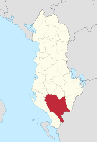 Poziția localității Regiunea Gjirokastër