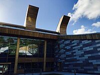 GlaxoSmithKline Carbon Neutral Building Entrance. Nottingham University Jubilee Campus.jpg