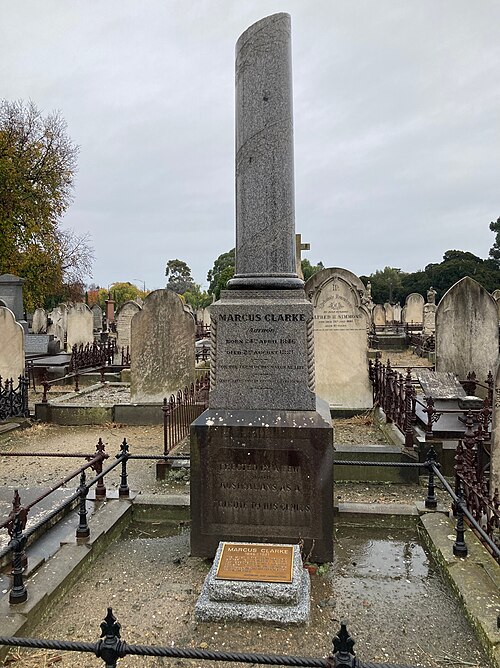 Clarke's grave at Melbourne General Cemetery