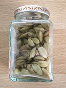 Jar of green cardamom