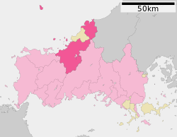 موقعیت Hagi در استان یاماگوچی