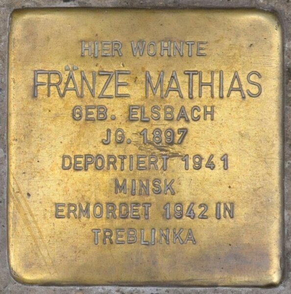 File:Hofgeismar-Stolperstein-Fränze-Mathias-CTH.JPG