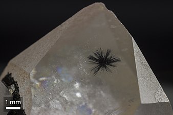 Hollandite in quartz