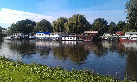 Houseboats on the River Thames, in the St Margaret's, Twickenham district