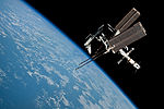 The Space Shuttle Endeavour docked to the International Space Station