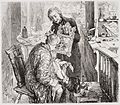 Iliustracija Heinricho fon Kleisto pjesei „Sudaužytas ąsotis“ (1877)