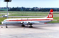 Letoun Il-18B v barvách ČSA