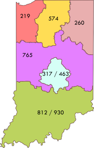 <span class="mw-page-title-main">Area codes 812 and 930</span> Area codes that serve the southern third of the state of Indiana