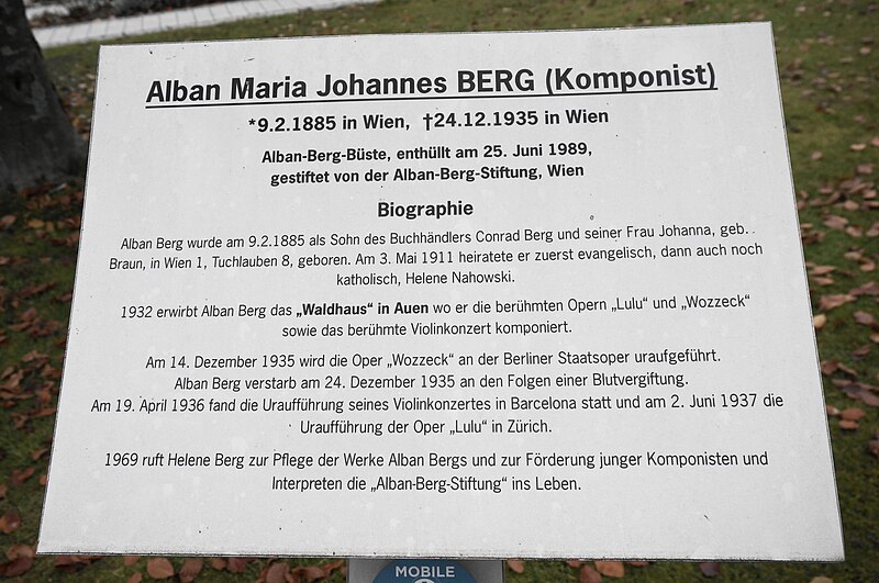 File:Infotafel Alban-Berg-Büste vor dem Gemeindeamt Schiefling am Wörthersee, Kärnten.jpg