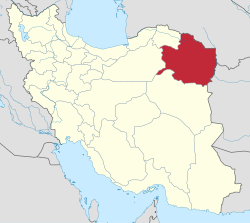 Местоположение провинции Разави-Хорасан в Иране 
