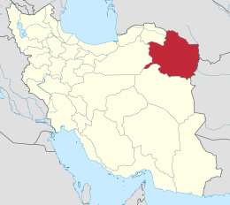 Мапа Ірану з позначеною провінцією Хорасан-Резаві