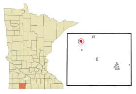 Jackson County Minnesota Incorporated and Unincorporated areas Heron Lake Highlighted.svg