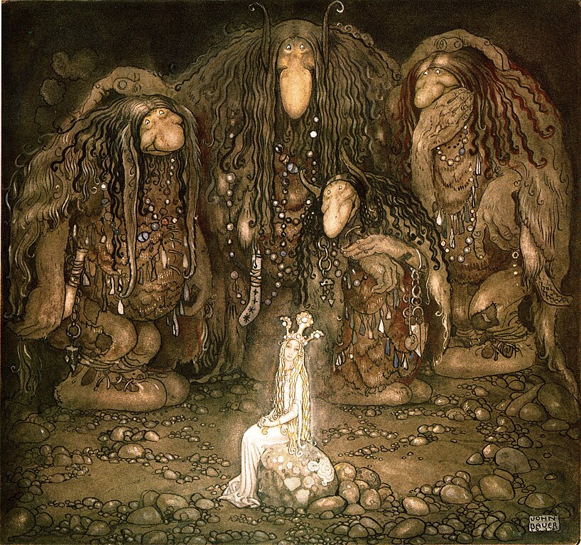 Trolls with an abducted princess - John Bauer (1915)