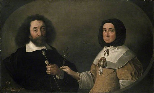 John Tradescant the Younger and Hester, attributed to Emmanuel de Critz