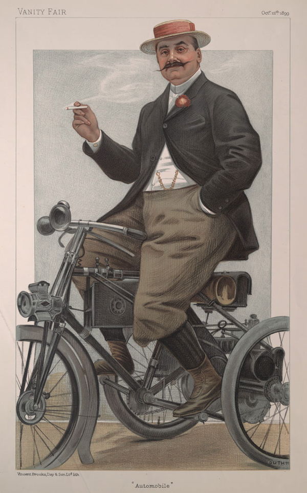 "Automobile". Caricature by Guth published in Vanity Fair in 1899.