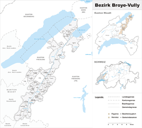 Karte von District de la Broye-Vully