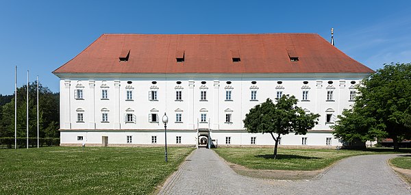 Eastern view of the Cistercian monastery Viktring, Klagenfurt, Carinthia, Austria
