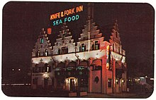 Postcard showing Knife and Fork Inn, circa 1975. Knife and fork inn 1975.jpg