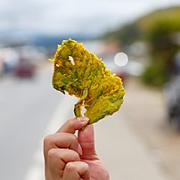 Une feuille frite, délice local proposé dans un marché de Kundasang, dans l'État malaisien de Sabah, sur l'île de Bornéo. (définition réelle 3 840 × 3 840)