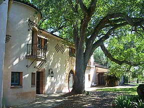 Northwest facade of the villa