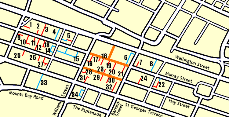 Laneways of Perth Laneways of Perth map.png