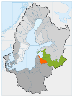 Afvandingsområde for floden i Østersøen