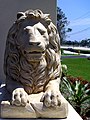 Each of the twelve tribes of Israel had its own symbol. Judah's was the lion. Here a Lion of Judah sculpture at a synagogue in Florida is shown.