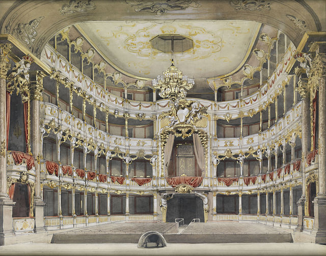 The auditorium of Munich's Residenztheater as it was in the nineteenth century