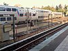 MARC train at Rockville rail station as seen from the Metro platform in 2007