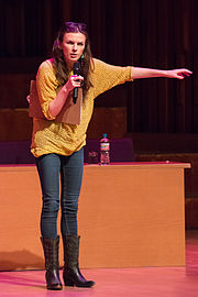 Irish actress, comedian and writer Aisling Bea at the Barbican Centre during the Wikimania 2014