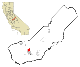 Madera County California Incorporated and Unincorporated areas Madera Acres Highlighted.svg