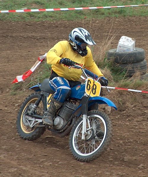 A Maico 360 cc with air-cooled engine and twin shock absorbers on the rear suspension