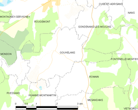 Mapa obce Gouhelans