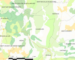 Guzargues - Localizazion
