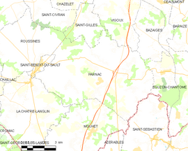 Mapa obce Parnac