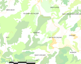 Mapa obce Blassac