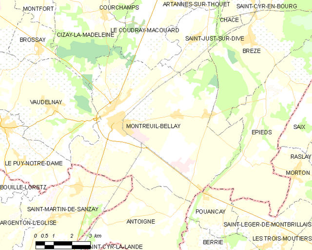 Poziția localității Montreuil-Bellay