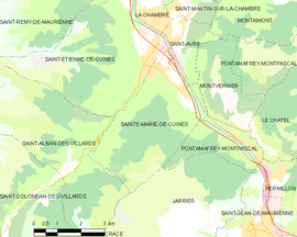 Mapa obce Sainte-Marie-de-Cuines